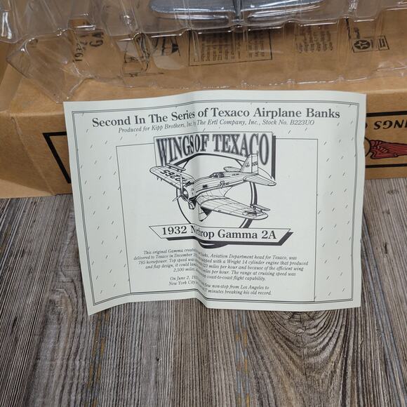 Vintage Wings of Texaco 1932 Northrop Gamma, Ertl Coin Bank - Picture 6 of 9